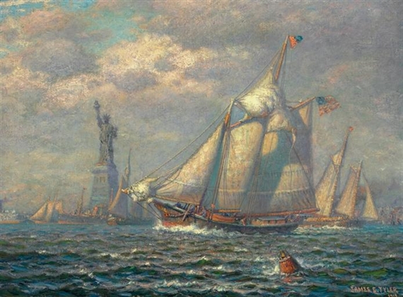 New York Harbor by James Gale Tyler, 1919