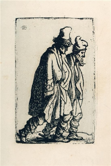 2 walking Beggars by Amand Durand