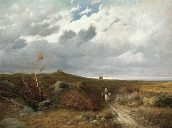 Country Road with Approaching Storm - Hermann Eichfeld