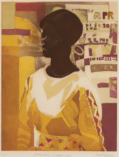 Young Lady in Yellow Dress by Ernest Crichlow, 1979
