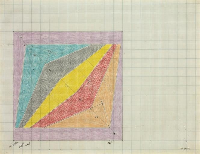 Artwork by Frank Stella, Drawing for Agbatana, Made of graphite and colored pencil on paper