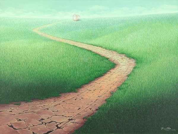 Artwork by Julnaidi MS, Dibalik Keretakan dan Kesuburan, Made of Acrylic on Canvas