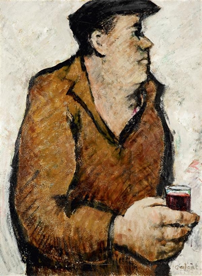 Homme au verre de vin