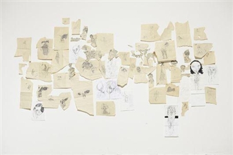 Installation (series of 66 drawings) - Ataru Sato
