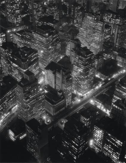 New York at Night by Berenice Abbott, 1932; printed 1980s