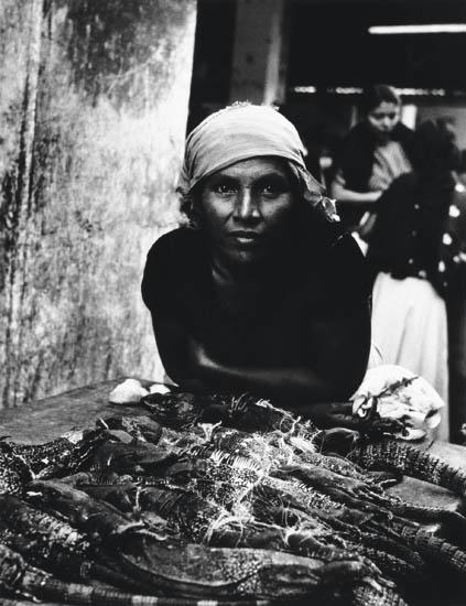 Untitled (iguana seller); Untitled (five women) by Milton Rogovin, 1953-1961