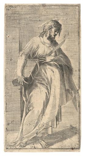 Saint Bartholomew (B. 44) by Parmigianino, Andrea Schiavone, circa 1536-8