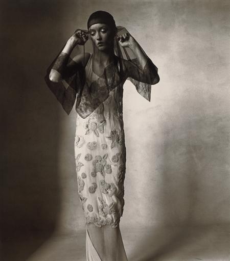 Chanel Embroidered Dress (Audrey Marnay), New York, March 26, 1998 by Irving Penn