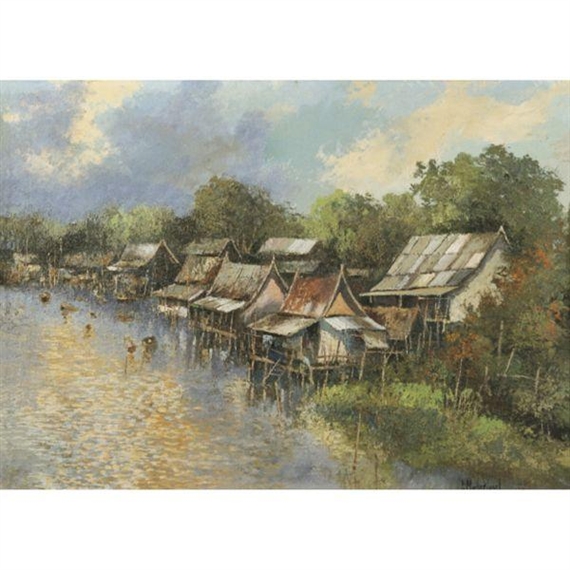RIVER LANDSCAPE by M.L. Poum Malakoul, 1968