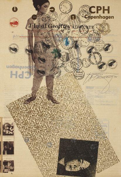 Artwork by J. Iqbal Geoffrey, Stamps (Figure of a Girl), Made of Ink, embossing and silkscreen on paper