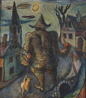 Man with Dog - David Burliuk