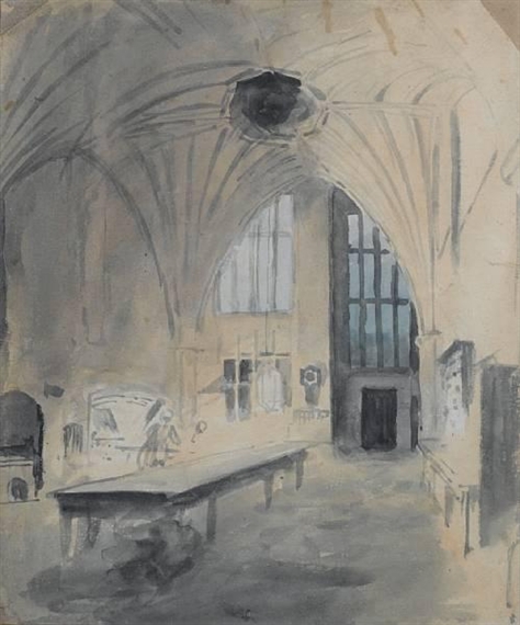 A medieval hall by John Constable
