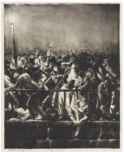 Artwork by George Bellows, The Crowd, Made of lithograph