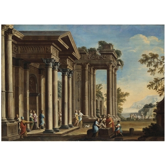 Capriccio architettonico con figure - Alessandro Saluzzi