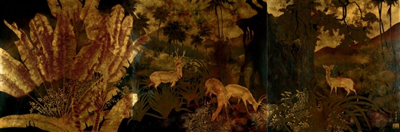 L'aube Dans La Forêt De La Moyenne Région, Tonkin (Dawn In The Forest Of The Moyenne Region) by Pham Hau, FullFormat:circa,year,1939