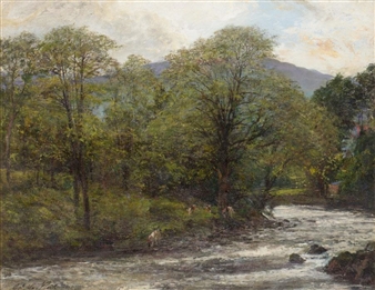 EVENING ON THE RIVER - George Ogilvy Reid