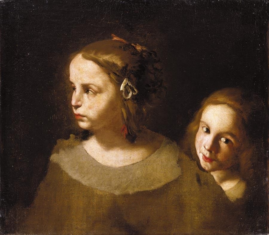 Artwork by Pier Francesco Cittadini, STUDY OF TWO CHILDREN, BOTH HEAD AND SHOULDERS, Made of oil on canvas