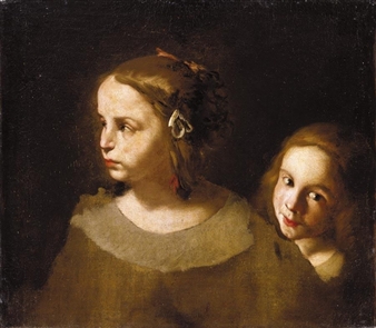 STUDY OF TWO CHILDREN, BOTH HEAD AND SHOULDERS - Pier Francesco Cittadini