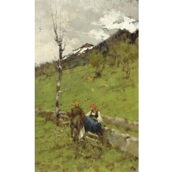 contadine con la gerla - Francesco Filippini