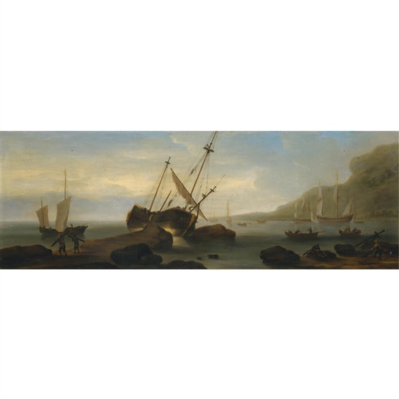 A ship run aground by Francis Swaine