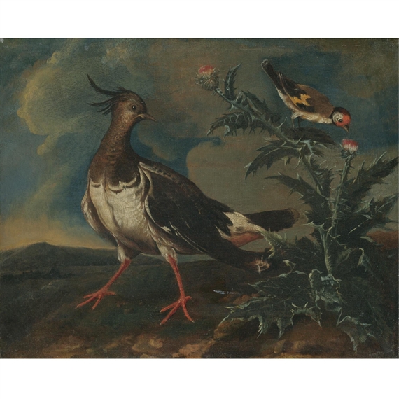 Philipp Ferdinand de Hamilton | A landscape with a lapwing and a finch ...