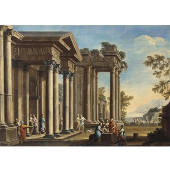 Capriccio architettonico con figure - Alessandro Saluzzi