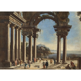 Capriccio architettonico con figure - Alessandro Saluzzi