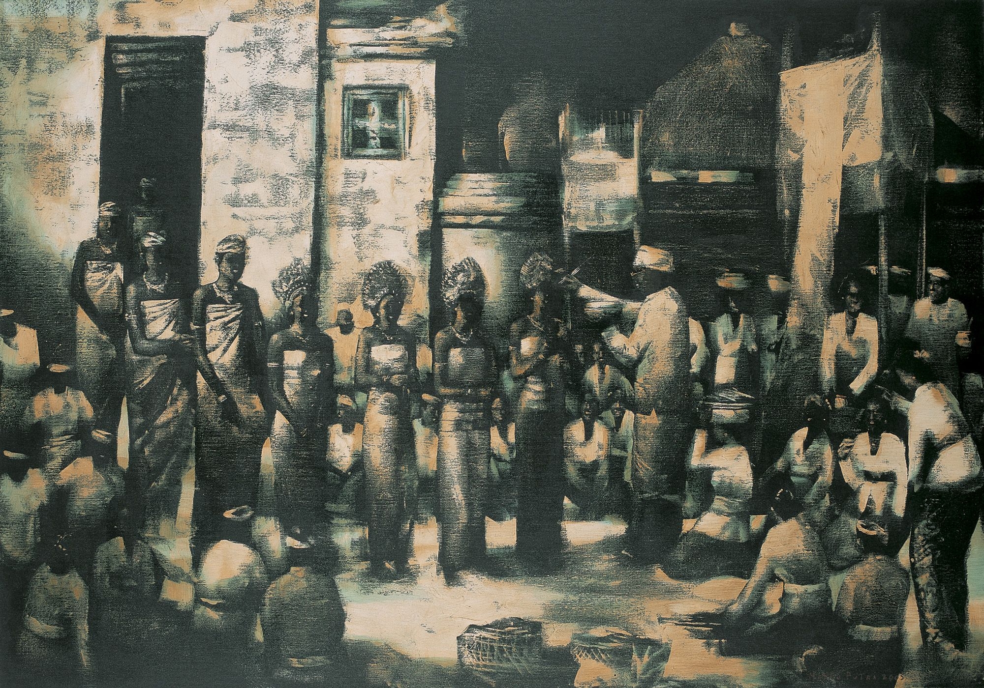 Artwork by Gusti Agung Mangu Putra, RITUAL AKIL BALIK, Made of oil on canvas