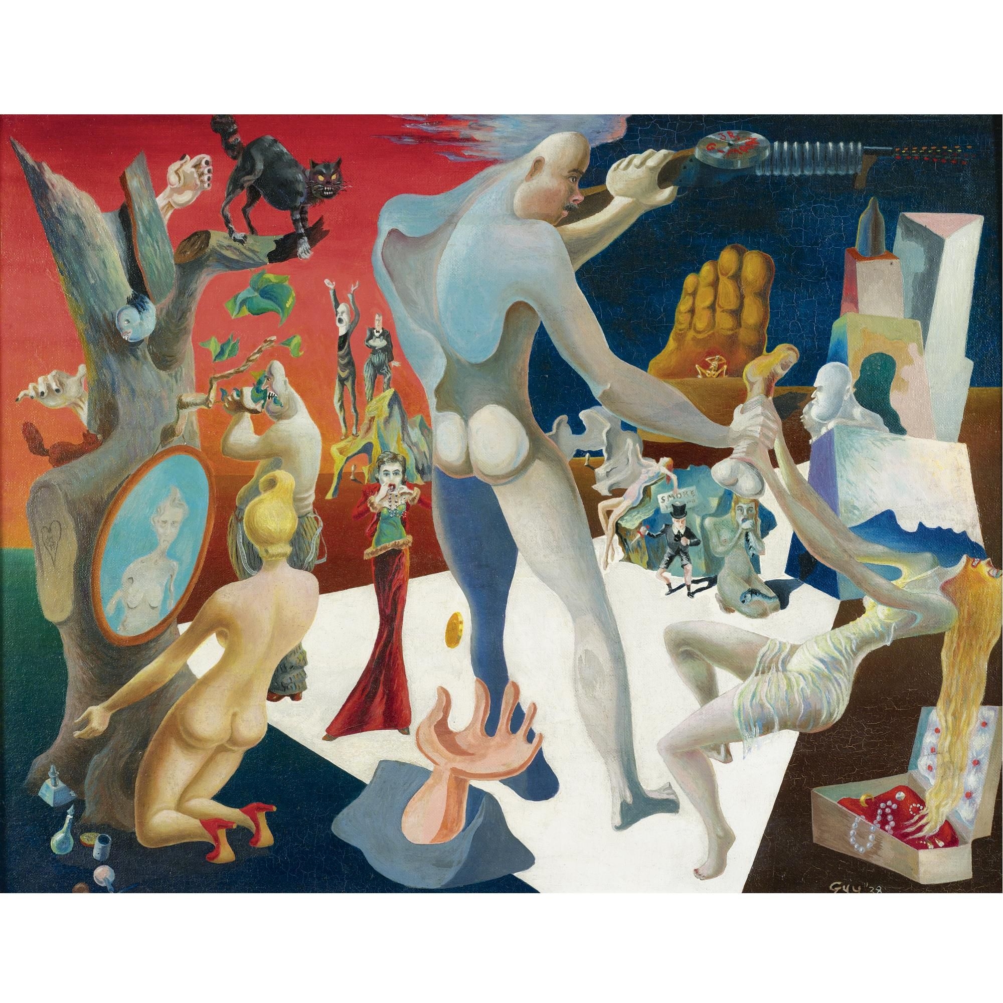 Artwork by James Guy, Capital Minus Labor, Made of oil on canvasboard