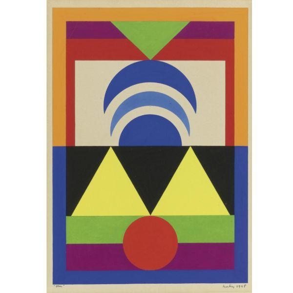 Reproduction D'art 'Fleur, Fruit' Par Auguste Herbin (1945) - Print Qualité Archives 11x17 Pouces