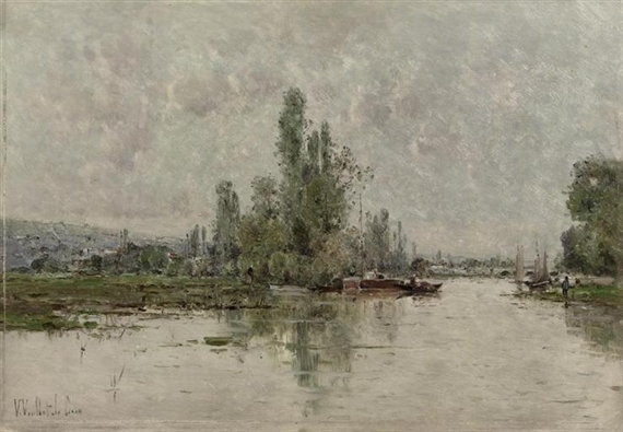 Bords de la Seine-Environs de Vernon: The River Seine near Vernon, France by Victor Viollet-le-Duc