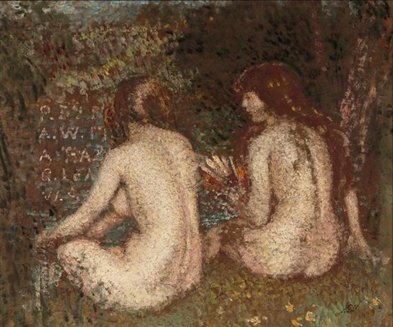 Two Nudes Bathing by Georges Lemmen, 1909