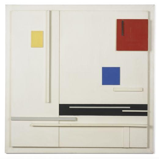 Artwork by Jean Gorin, Composition No. 7, Made of enamel on panel