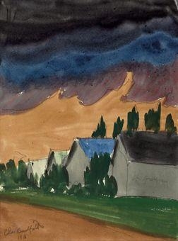 Artwork by Charles Ephraim Burchfield, The Storm, Made of watercolor and pencil on paper
