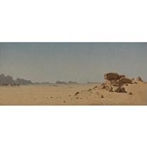 THE DESERT AT ASSOUAN, EGYPT by Sanford Robinson Gifford, 1869