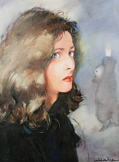 Portrait of Mrs Langmead by Robert Lenkiewicz