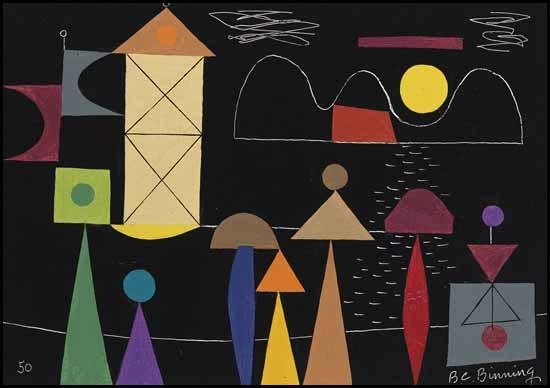 Sea Side Figures by Bertram Charles Binning, 1950