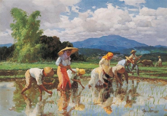 Fernando Amorsolo | Rice planting (1951) | MutualArt