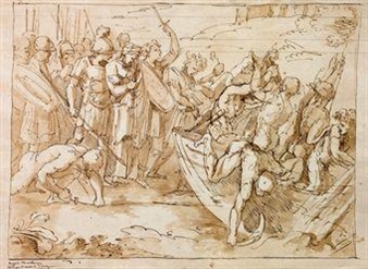 Episodio di storia romana; al verso: Ercole e Lica (da Canova); Apollo - Angelo Boucheron