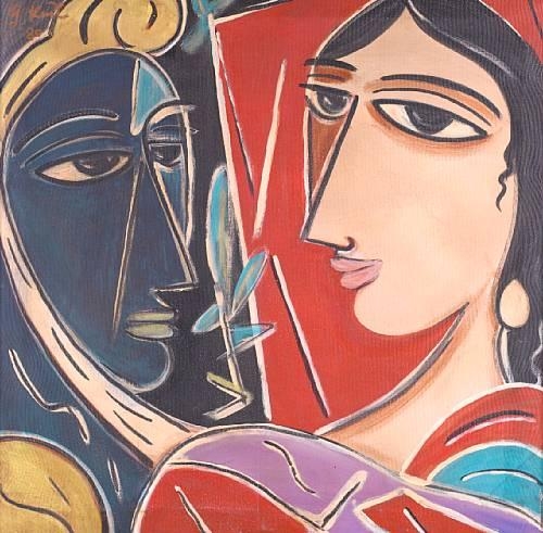 George Keyt | acrylic on canvas (1980) | MutualArt