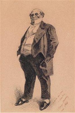 A portrait of Monsieur Joseph Prudhomme by Henry Monnier, 1866
