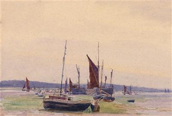 Fishing boats - Alfred James Collister