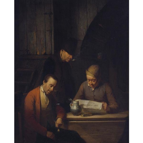 READING THE NEWSPAPERS by Charles Venneman, 1848