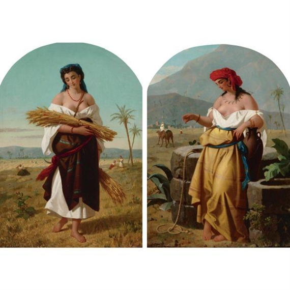 RUTH AND REBECCA: A PAIR OF PAINTINGS by Enrico Fanfani