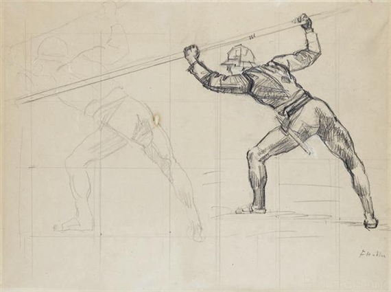 Draft Sketch for" La bataille de Morat"