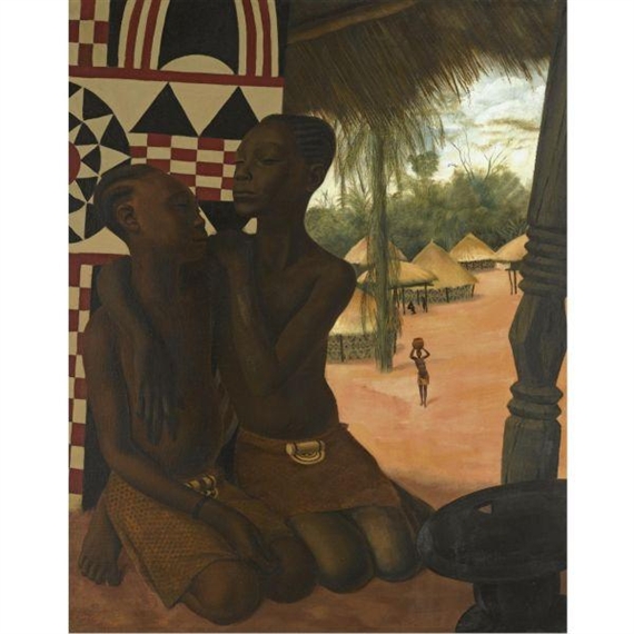 TITI AND NARANGHE, DAUGHTERS OF CHIEF EKI BONDO by Aleksandr Yevgeniyevich Yakovlev, 1926