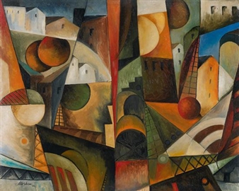 Paysage cubiste, 1914 by Albert Gleizes, 1914