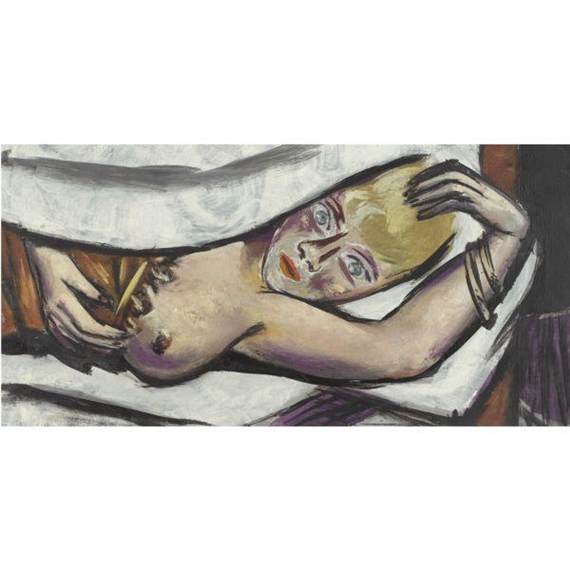 FRAU IM BETT (WOMAN IN BED) by Max Beckmann, 1932