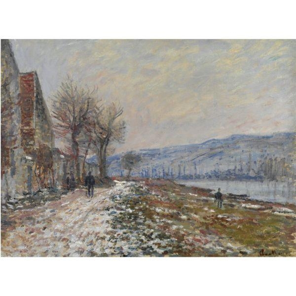 LA BERGE À LAVACOURT, NEIGE by Claude Monet