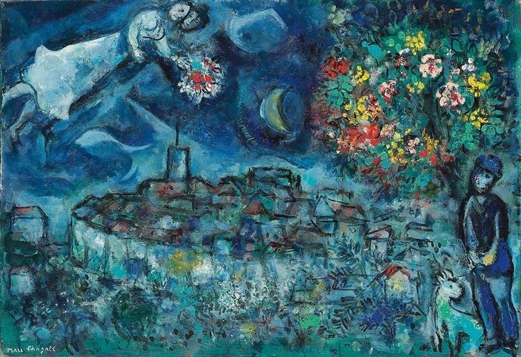 Marc Chagall Les amoureux de SaintPaul de Vence (Circa